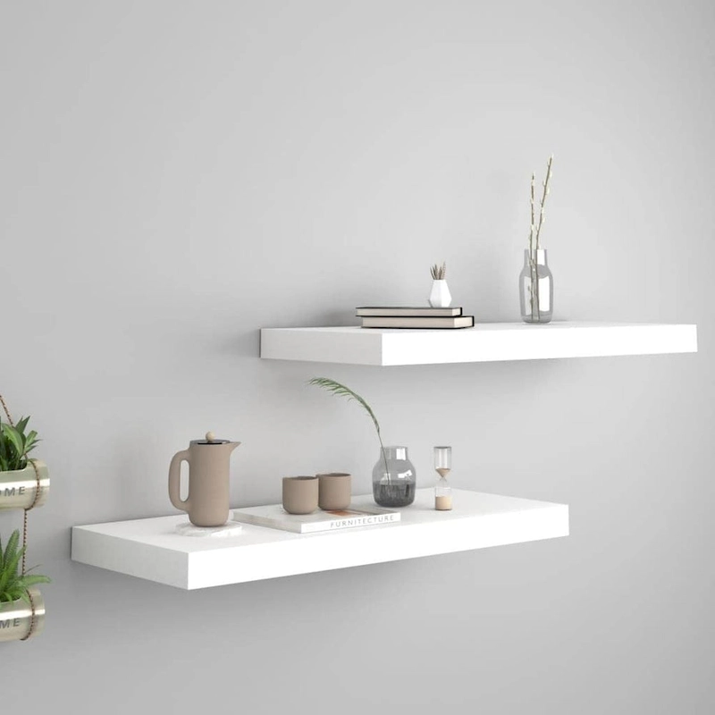 Floating Wall Shelves 2 pcs 23.6x9.3x1.5 MDF - 23.6 x 9.3 x 1.5 (L x W x H)