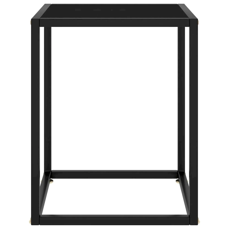vidaXL Coffee Table Black with Black Glass 15.7x15.7x19.7 - 15.7 x 15.7 x 19.7