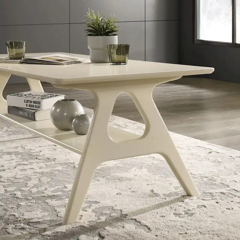 Mid-Century Modern Wood 3-Piece Coffee Table Set