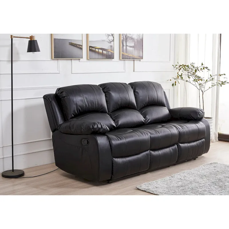 Betsy Furniture 2 Piece Bonded Leather Reclining Living Room Set, Sofa and Loveseat