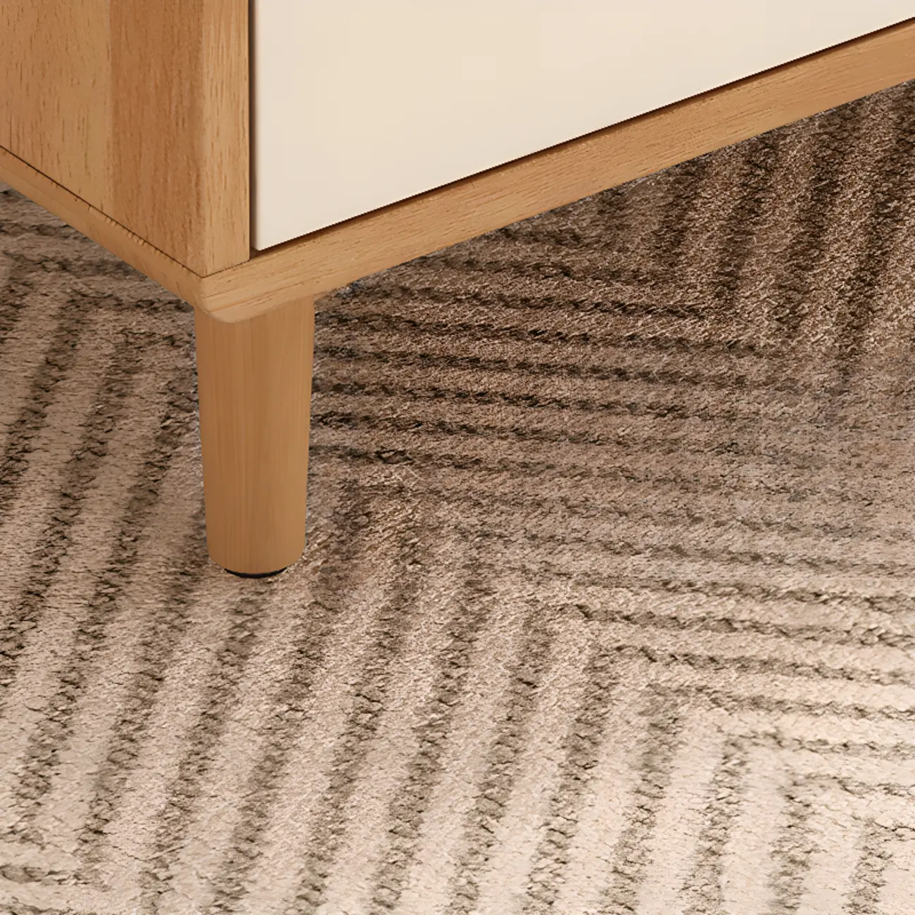 55 Natural Wood Cable Management TV Stand with Drawers