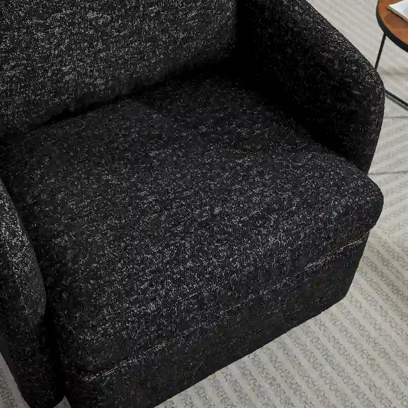 Black+ Gray 31.5 Chenille Swivel Accent Chair