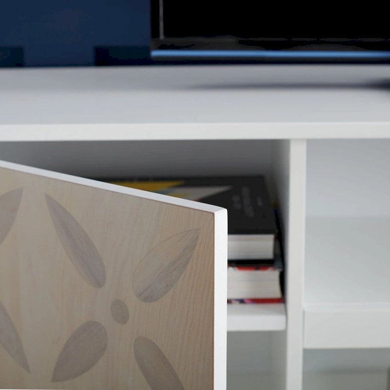 SAFAVIEH Krysta 3 Shelf Patterned Media Stand - 54 W x 15 D x 22 H - 54Wx15Dx22H