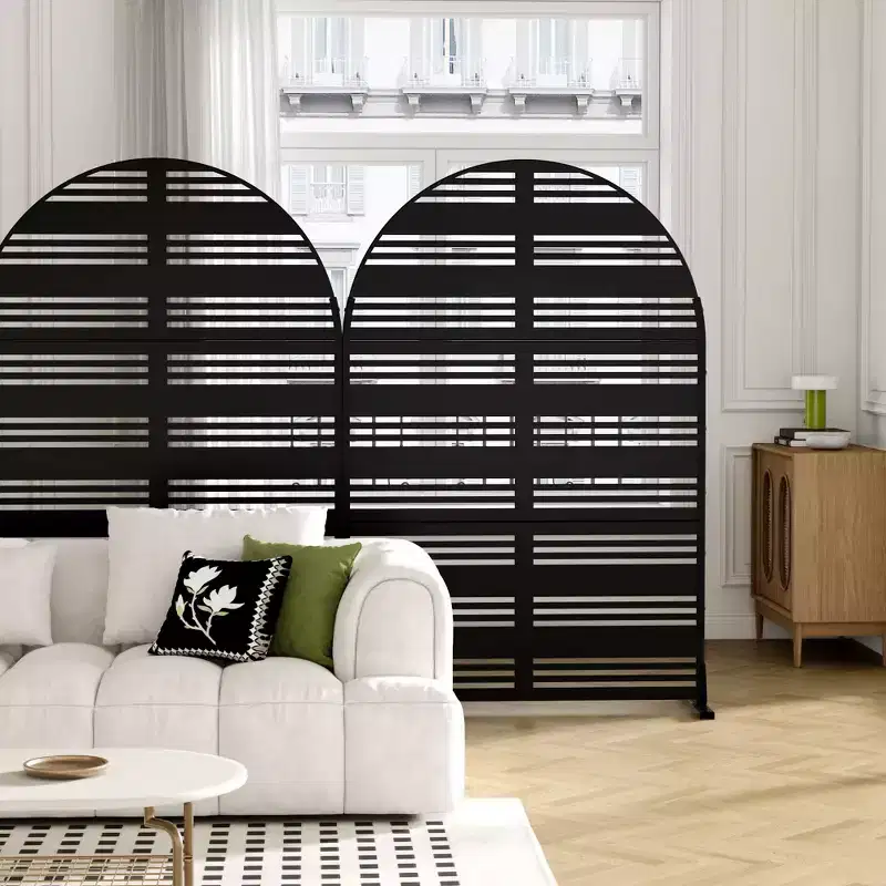 72 x 47 inch Black Metal Outdoor Private Screen