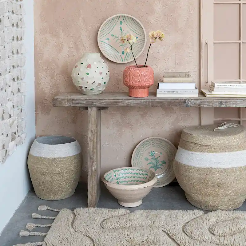 Reclaimed Wood Console Table with Distressed Bleached Finish - 72.0L x 13.0W x 32.0H