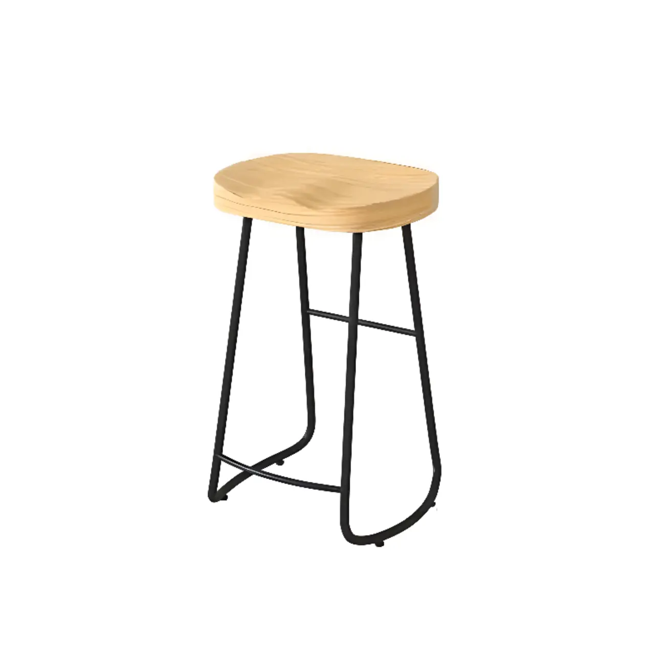 Modern Natural Wood Counter Height Bar Stools
