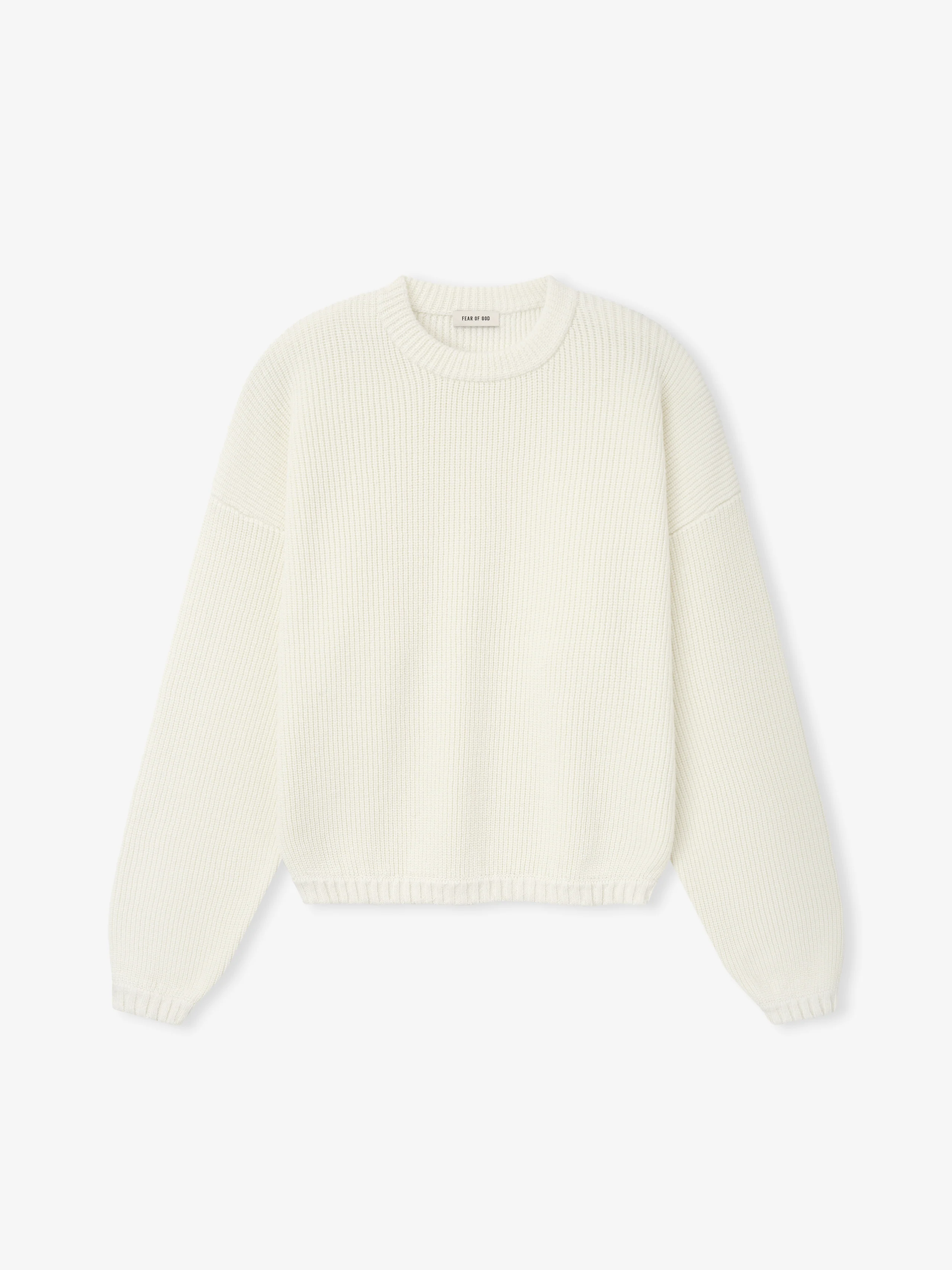 Double Knit Linen Wool Cotton Crewneck Sweater