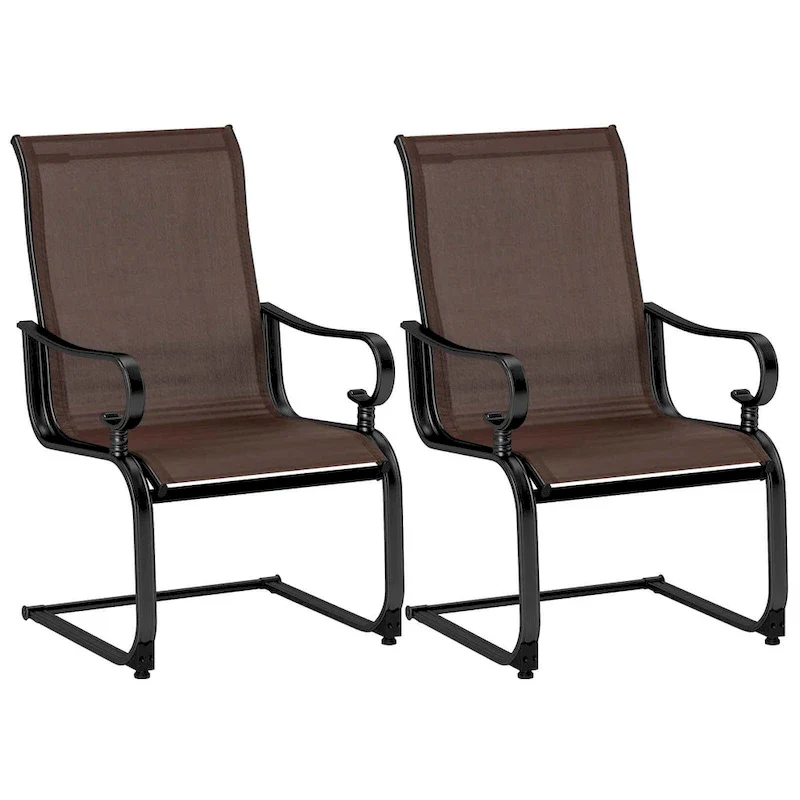 Costway Set of 2 Patio Chairs C-Spring Motion Chairs with Quick-drying - See Details