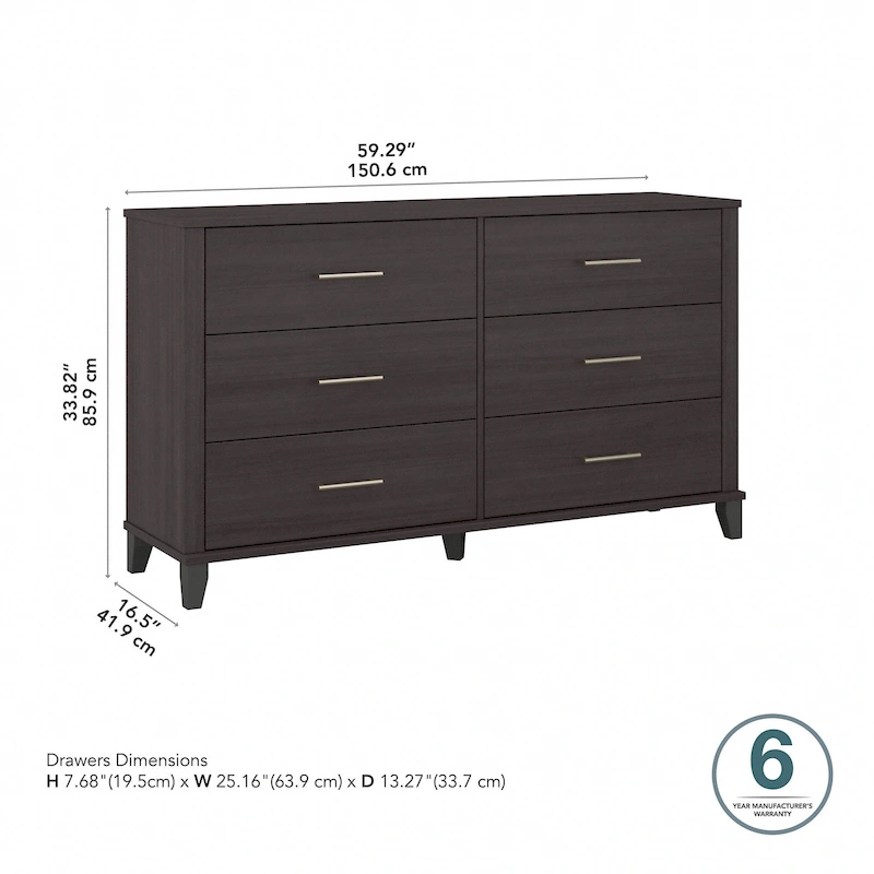 Transitional Grain-textured Grey Dresser