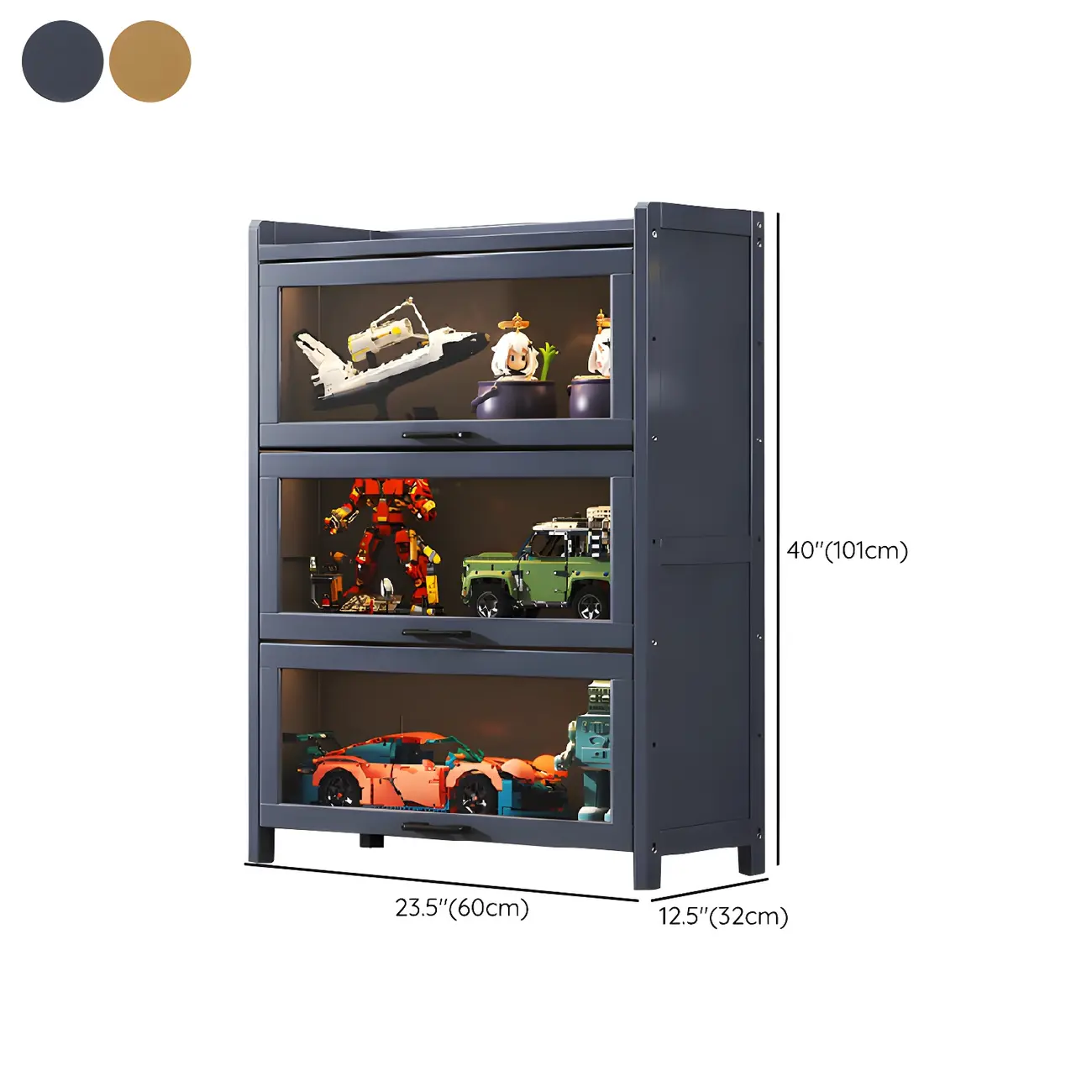 Living Room Modern Gray Bamboo Display Cabinet