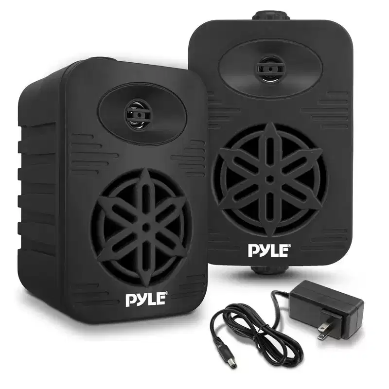 Pyle 5.25 Waterproof Bluetooth Outdoor Speaker System - Black, 500W Wireless, Wall Mountable
