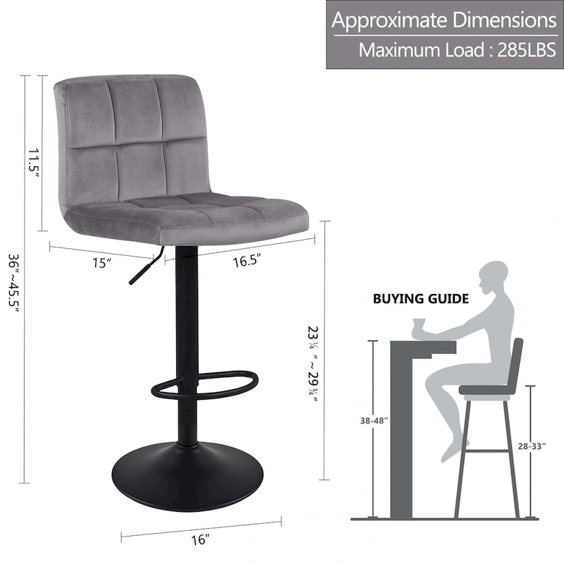 Swivel Adjustable Height with Armless Bar Stools