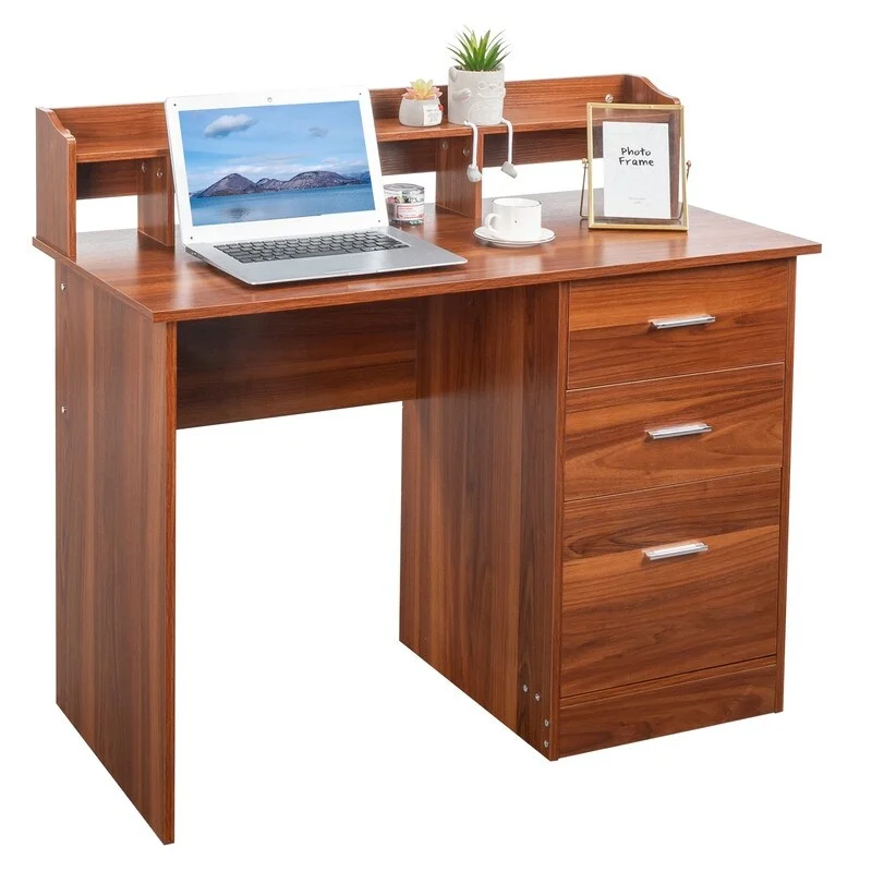 43.31 3 Drawers Wooden Computer Desk with Letter File Cabinet