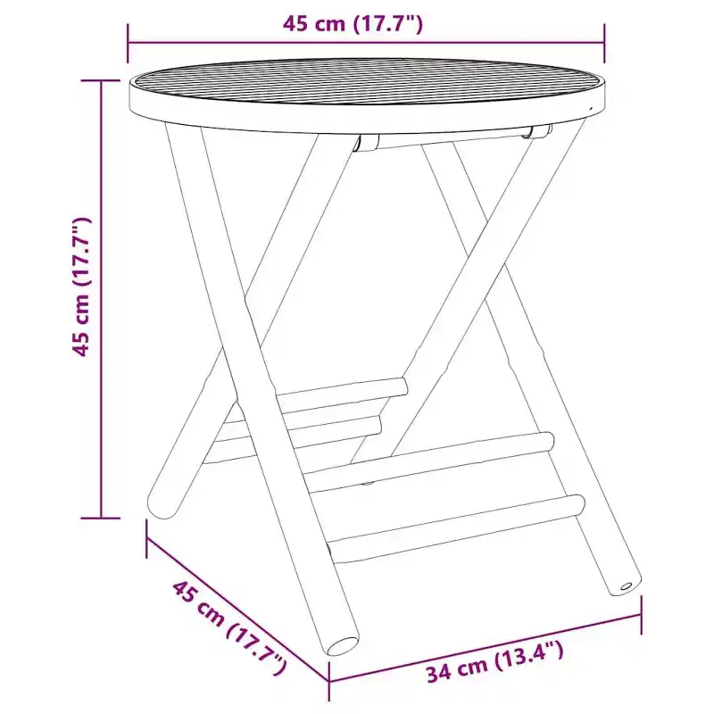 vidaXL Bistro Set Natural Bamboo Compact Foldable Bistro Set