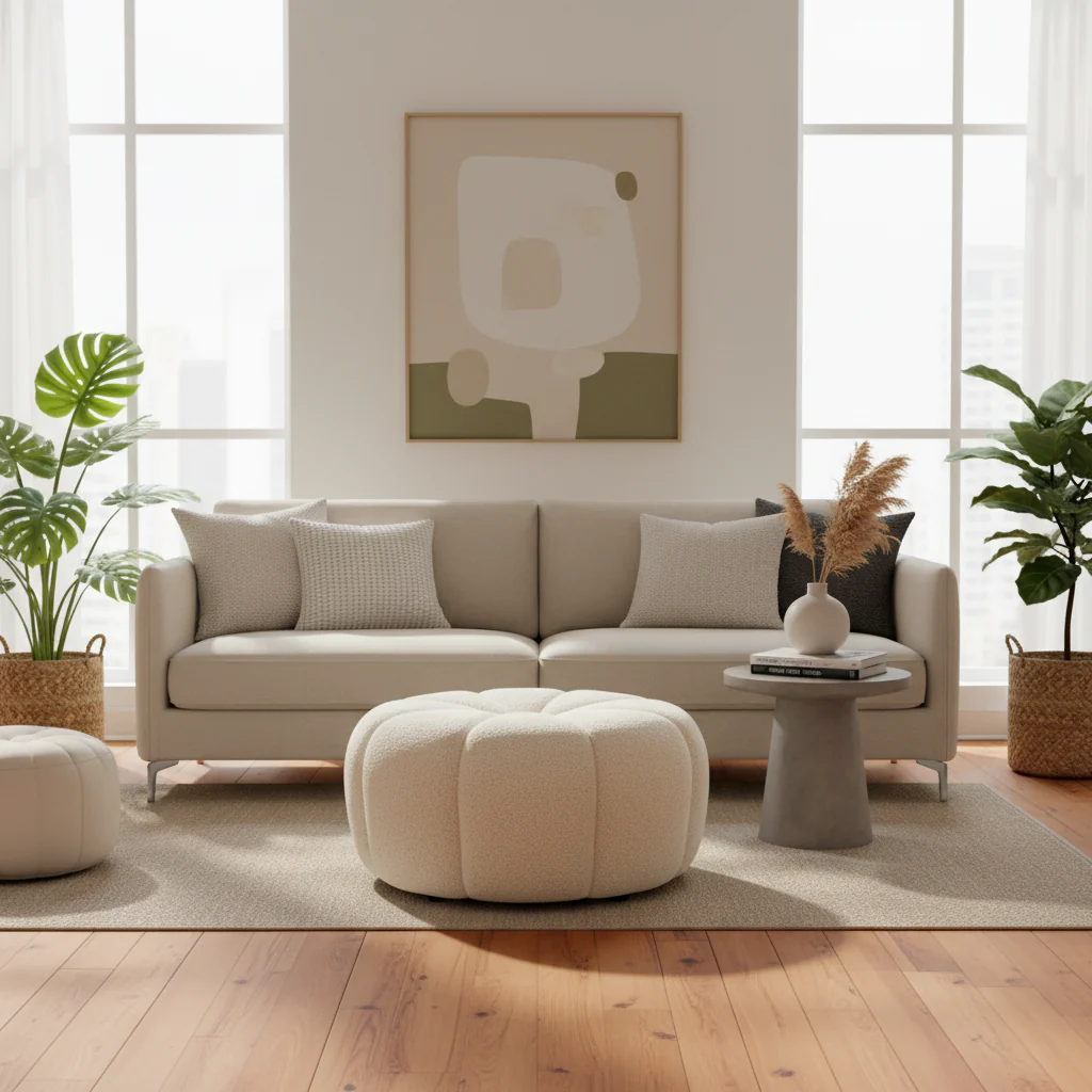 Boucle Ottoman, Cream