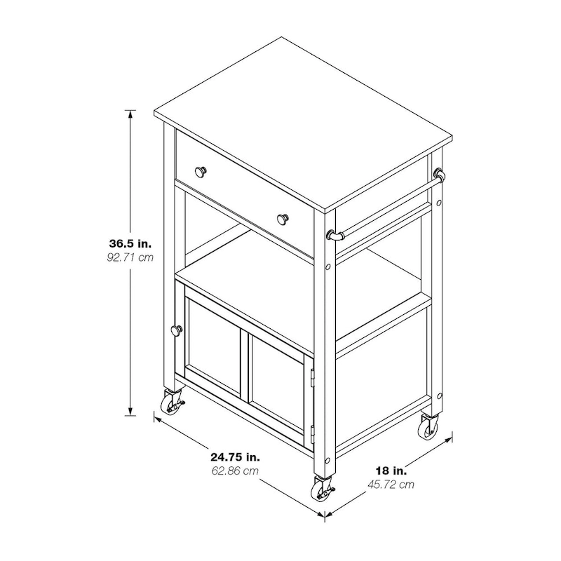Fairfax Kitchen Cart with Granite Top