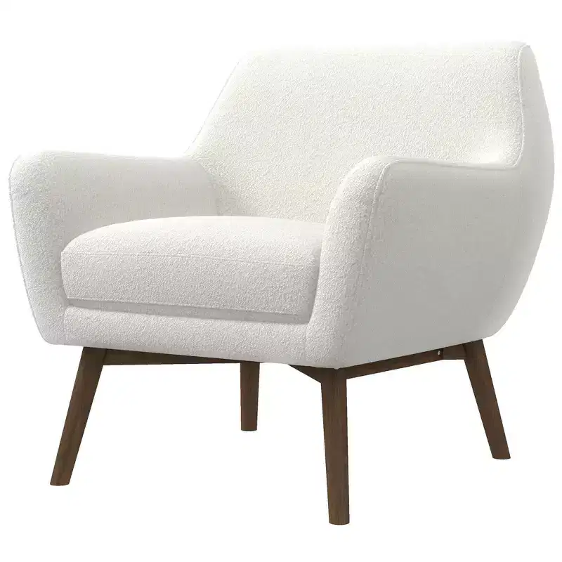 Christopher Knight Home Jill Mid-Century Modern Boucl Accent Chair with Solid Wood Legs