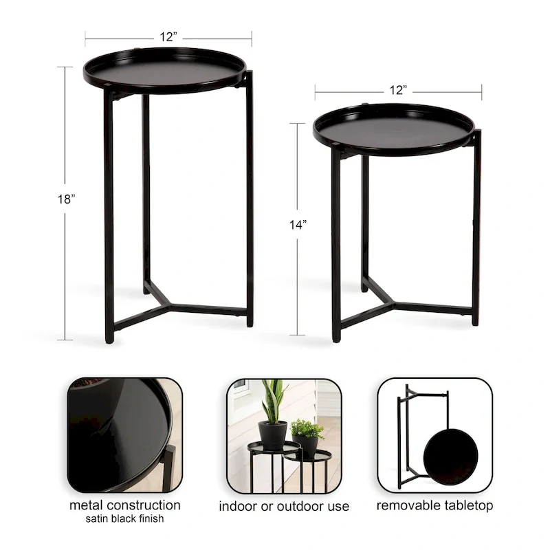 Kate and Laurel Aguilar Plant Stand Set - 2 Piece