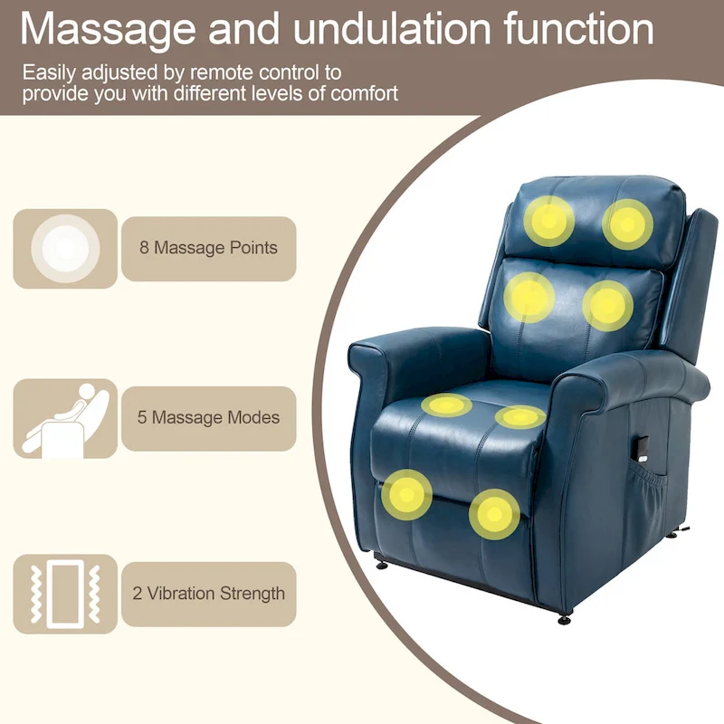 GZMR Faux Leather Elderly Power Lift Recliner Chair