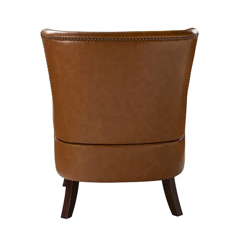 Angeles Mid-century Modern Ergonomic Vegan Leather Armchair with Wingback Set of 2 by HULALA HOME