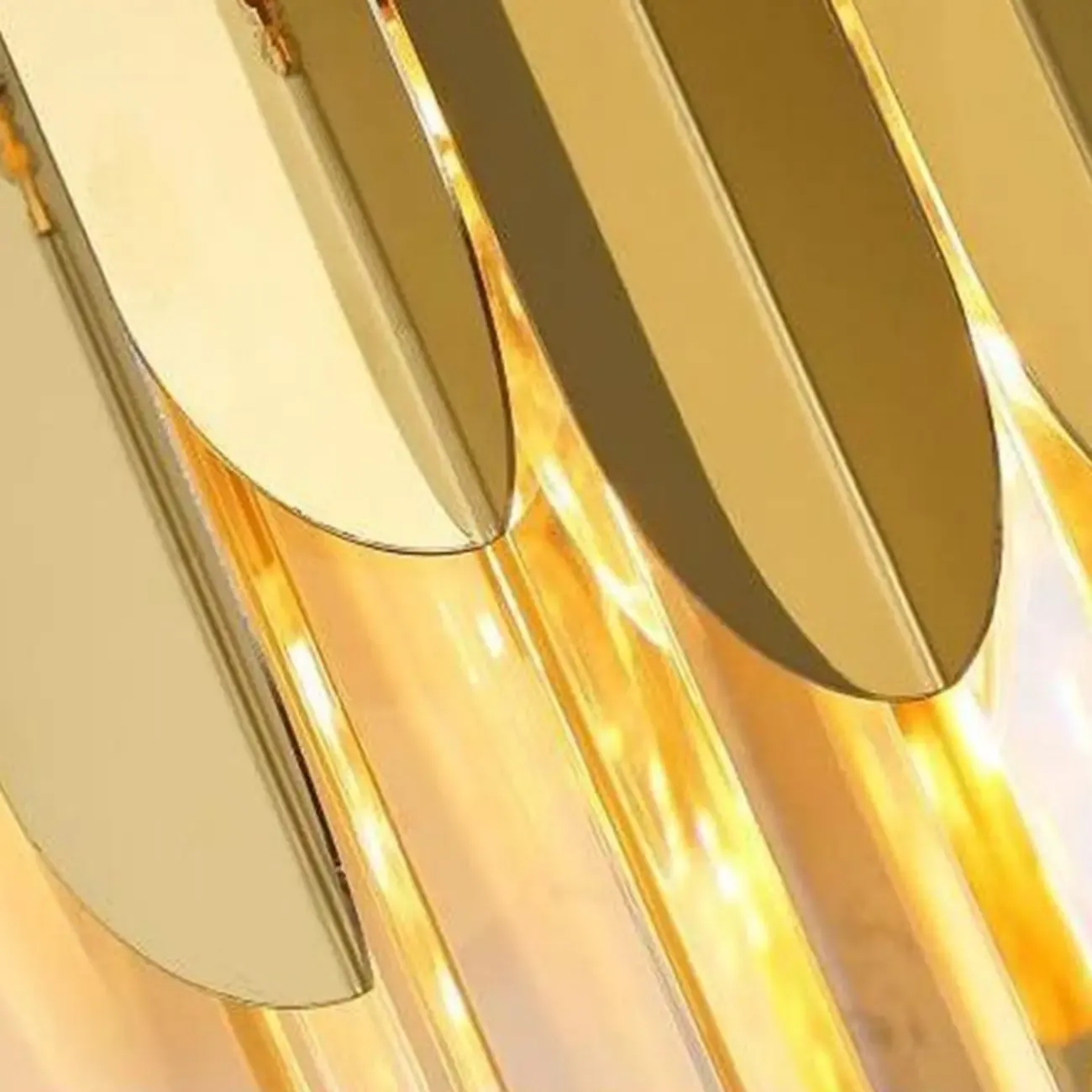 Modern Crystal Gold Metal Tassel Tiered Shining Wall Sconce