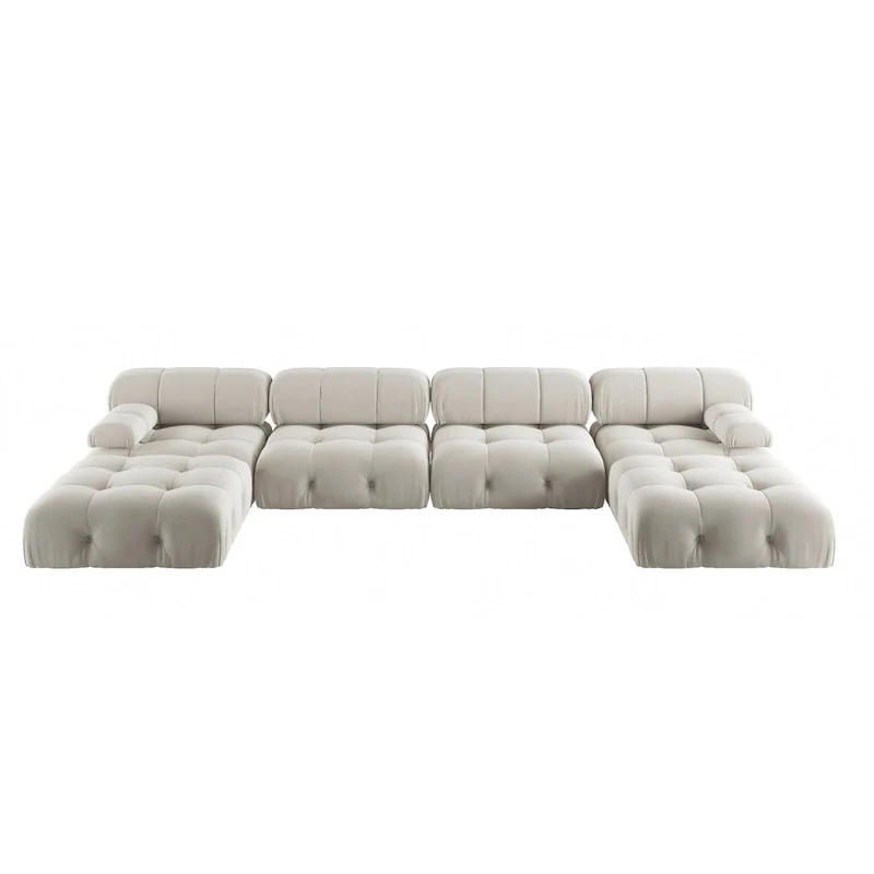 Velvet Sectional Sofa Reversible Modular Couch