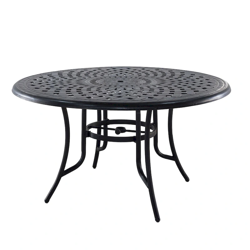 51 inch W Round Bronze Cast Aluminum Outdoor Dining Table - N/A