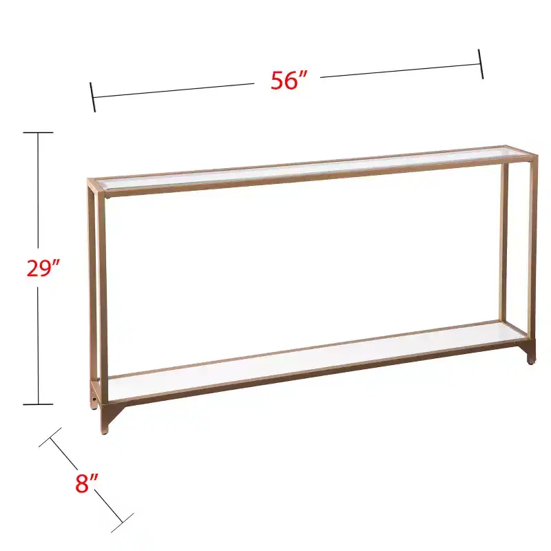 Bergen Narrow Console Table - Gold - SEI