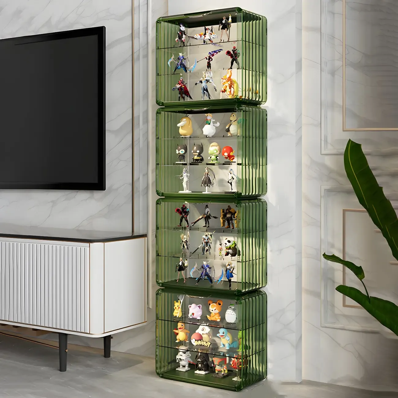Living Room Stackable Clear Acrylic Display Cabinet