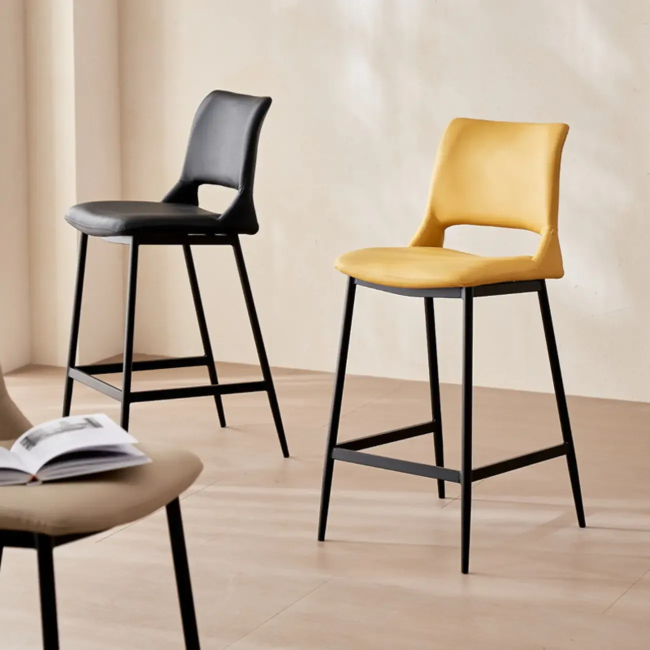 Counter Adjustable Leather Modern Bar Stools