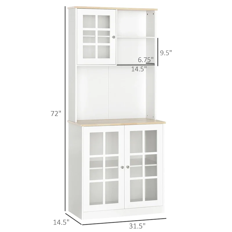 72-inch Transitional Kitchen Cabinet Pantry