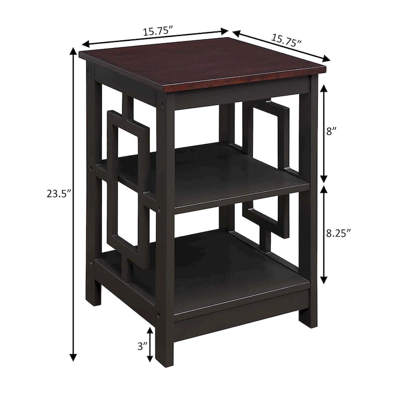 Convenience Concepts Town Square End Table with Shelves