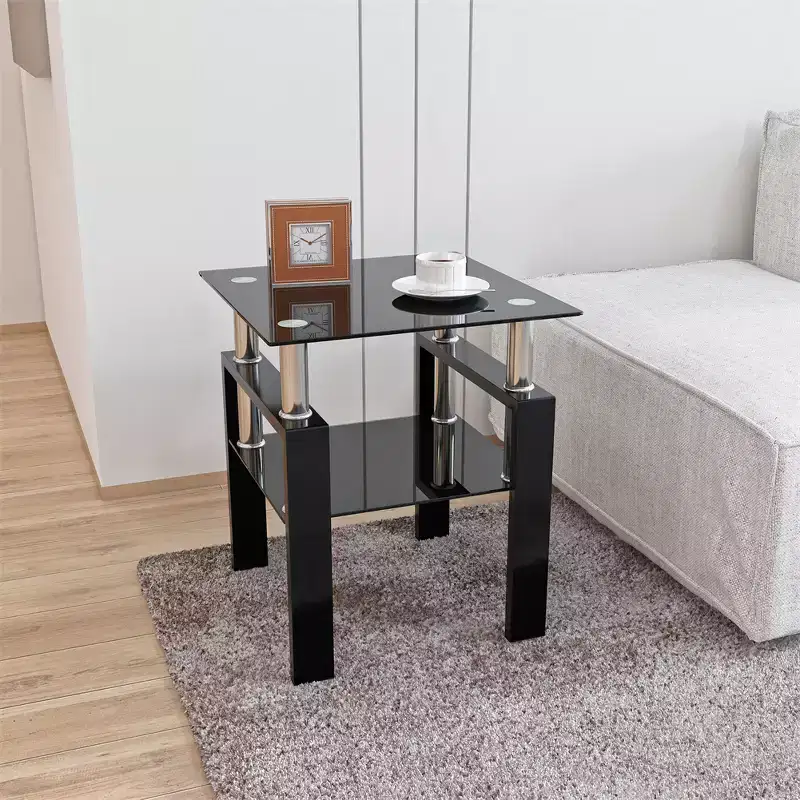 Tempered Glass 1 Piece Modern Tempered Glass Coffee Table Coffee Table Tea Table Tea Table Tea Table End Table Living Room Square Table