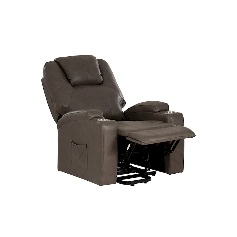 Gilbert Mushroom Faux Leather Power Lift Massage Recliner