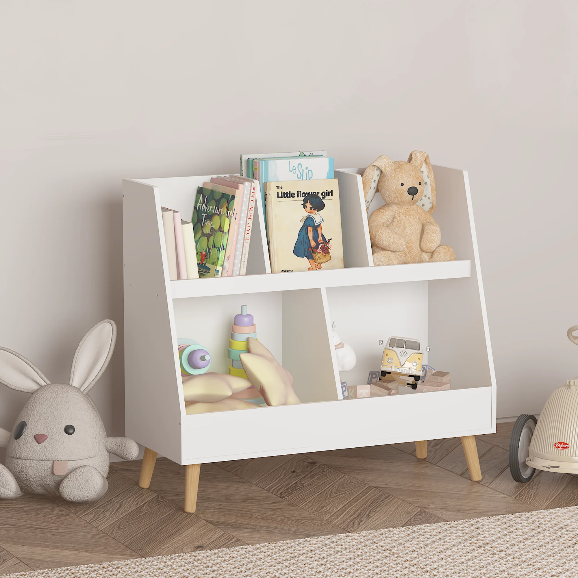 Walker Edison | Kids Bookcase and Toy Organizer