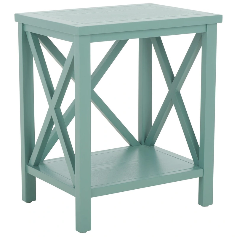 SAFAVIEH Yasumi White Cross Back End Table - 18.1 x 13.4 x 21.5 - 18Wx13Dx22H