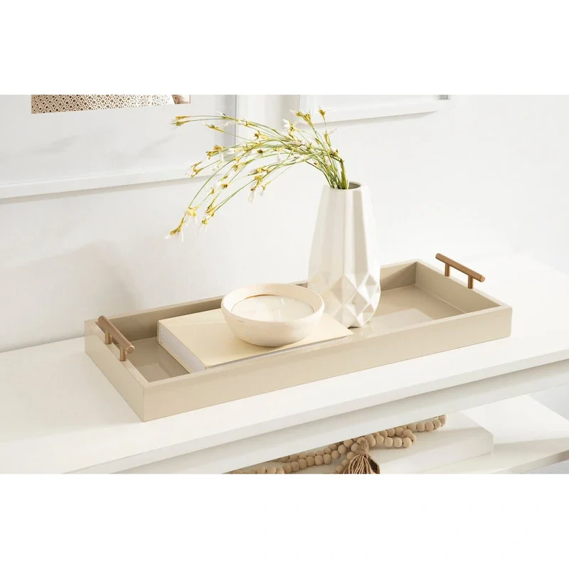 Kate and Laurel Lipton Narrow Rectangle Wood Accent Tray - 10x24