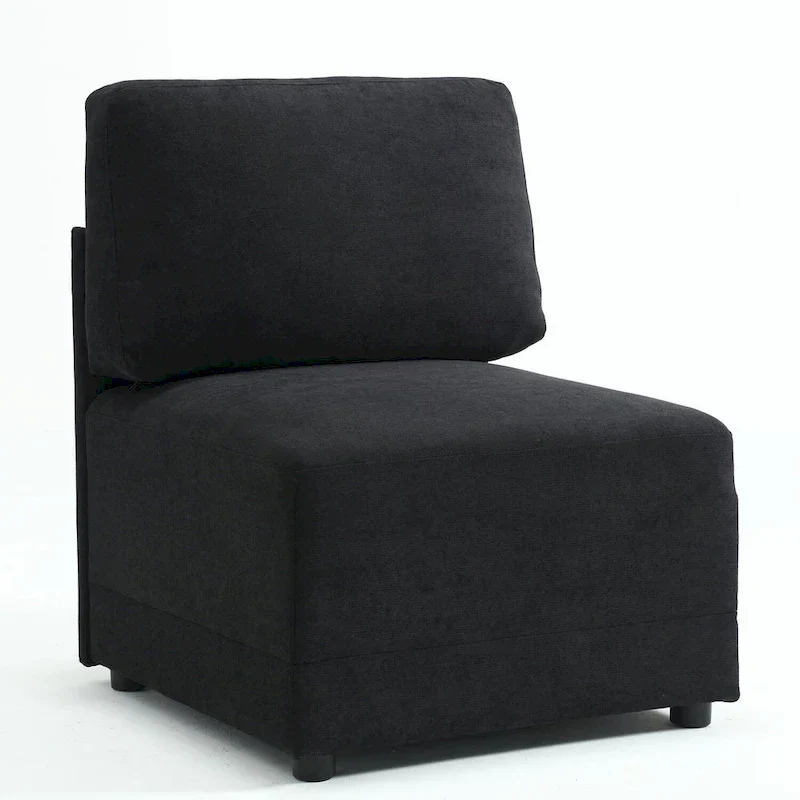 Modern Modular 3 Piece Reversible Sectional Linen Sofa Couch Optional in Free Combination