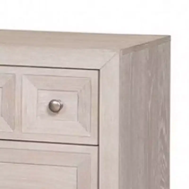 Royal Hampton Kizie Nightstand, USB, 3 Drawers, Bronze, Beige Solid Wood, 28 Inch