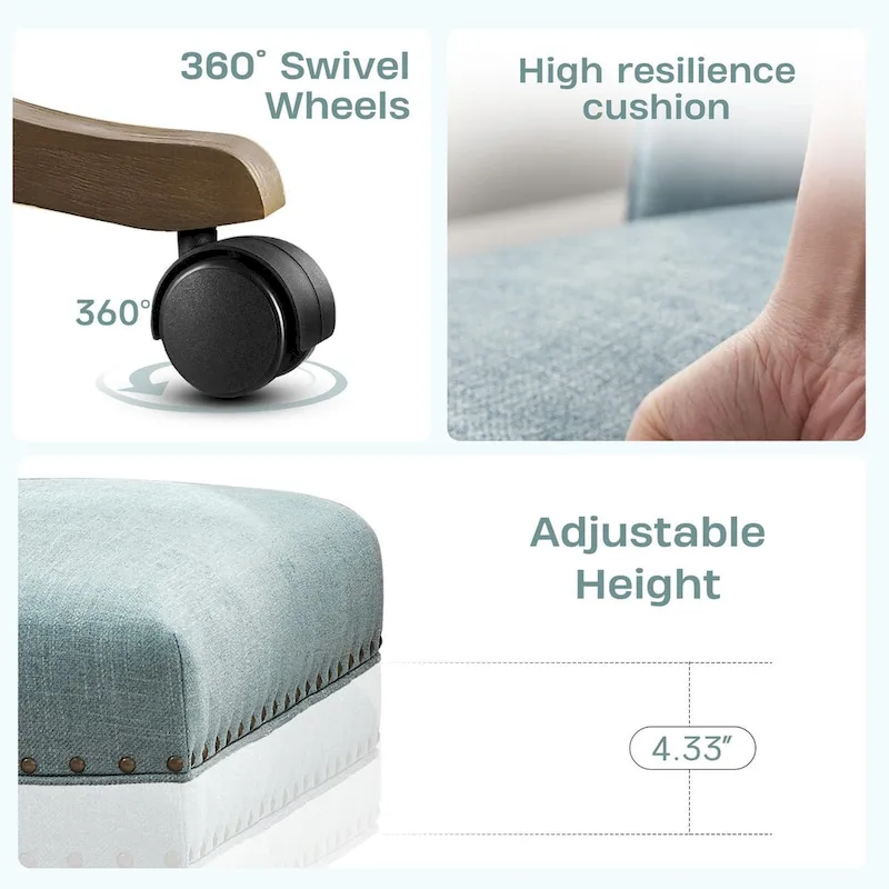 Huimo Home Office Desk Chair with Wheels, 360 Swivel