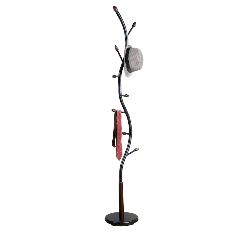 Metal 9 Hooks Standing Coat Rack