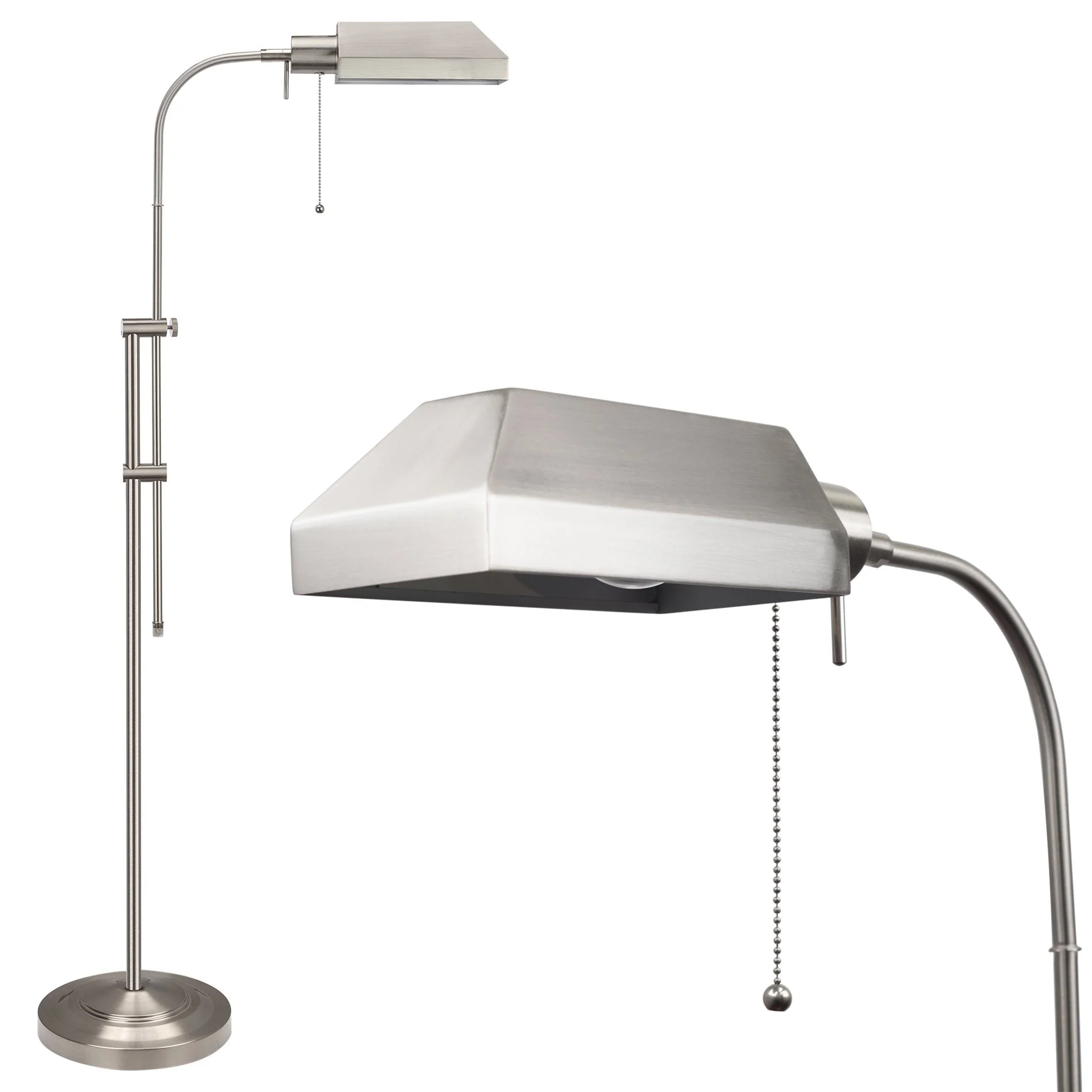 Prescott 58 Modern 6W LED Bulb (60W eq.) Adjustable Standing Pharmacy Floor Lamp
