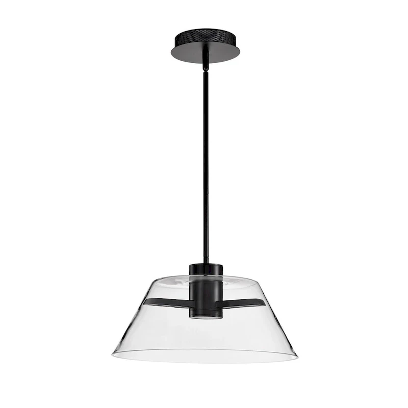 Edmond 17 Inch LED Pendant Matte Black with Clear Glass - Matte Black