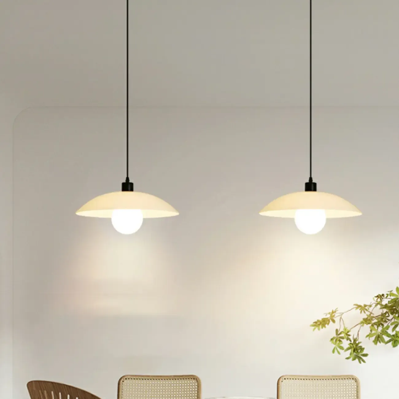 Modern White Glass Adjustable Dining Pendant Lighting