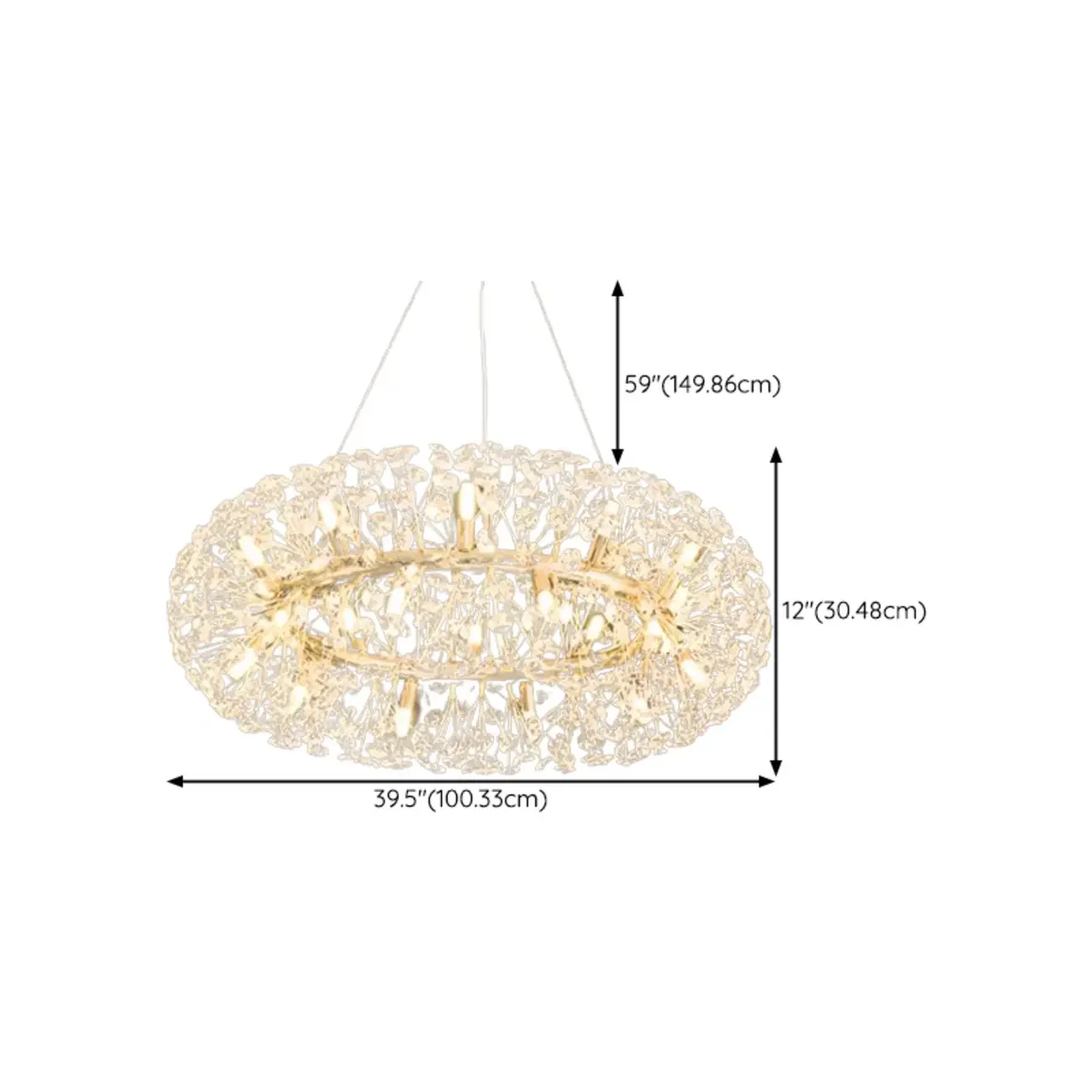 Luxury Crystal Round Chandelier with Geometric Design