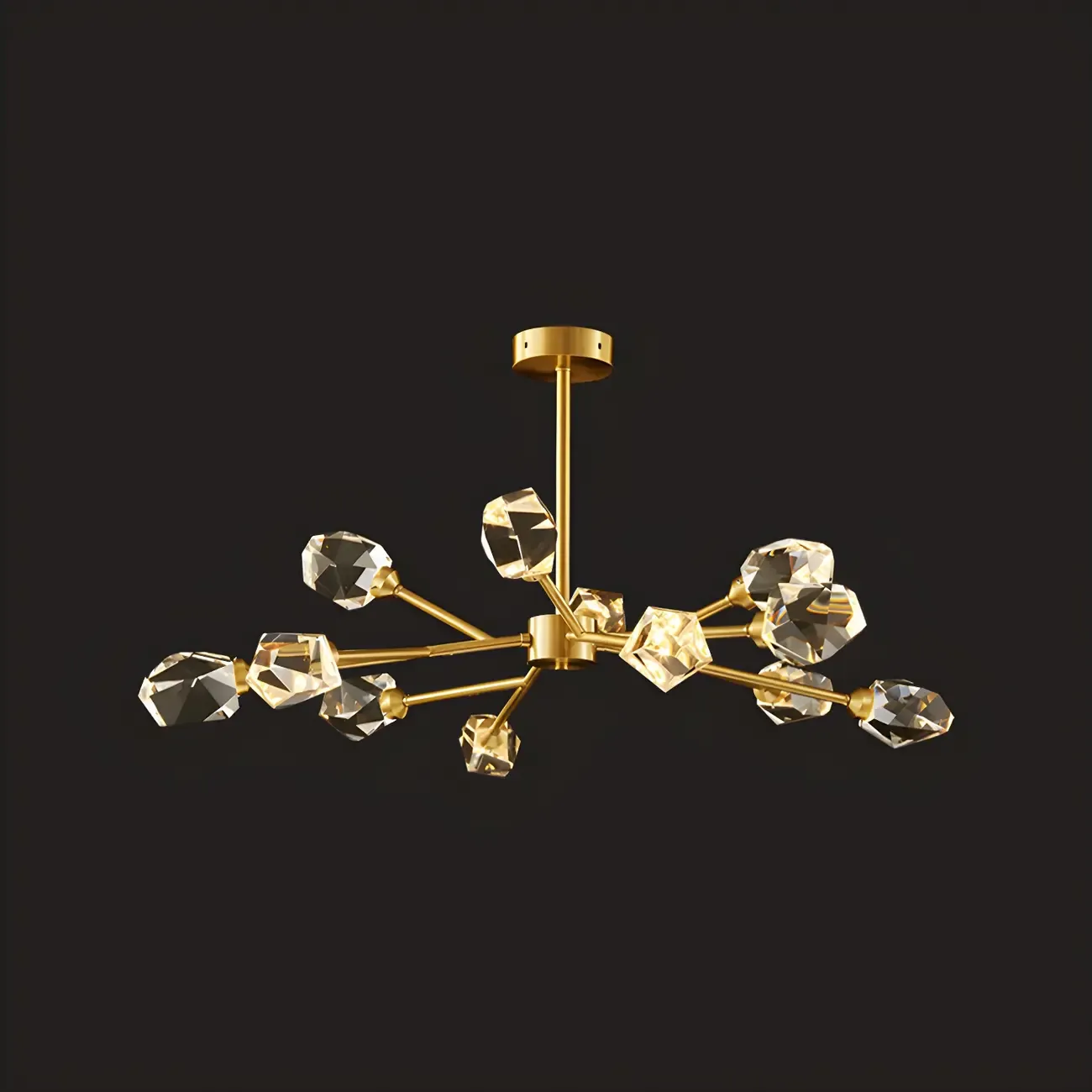 Modern Gold Sputnik Chandelier Crystal Shade