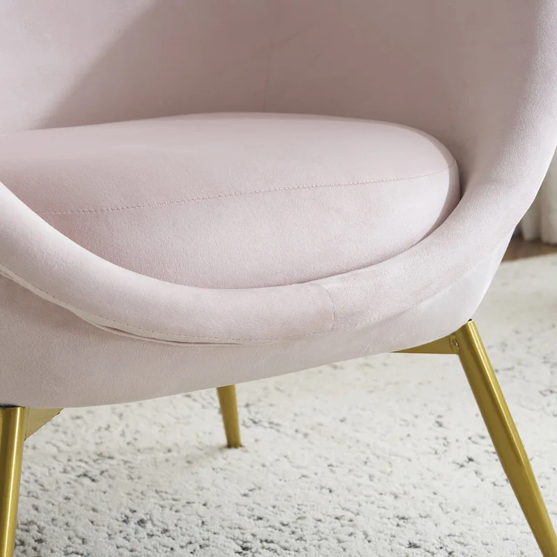 Christopher Knight Home - Eliana Modern Teddy Fabric Accent Chair with Curved Backrest and Gold Legs