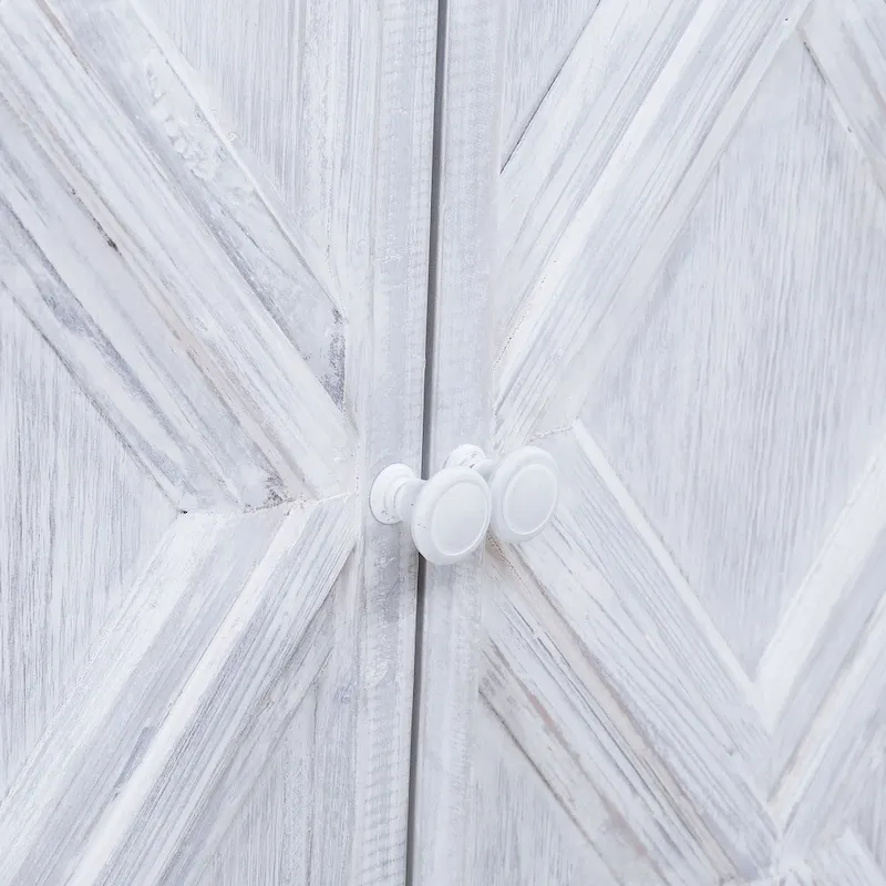 Kendra 94 Reclaimed Pine White Washed Painted Carved Sideboard