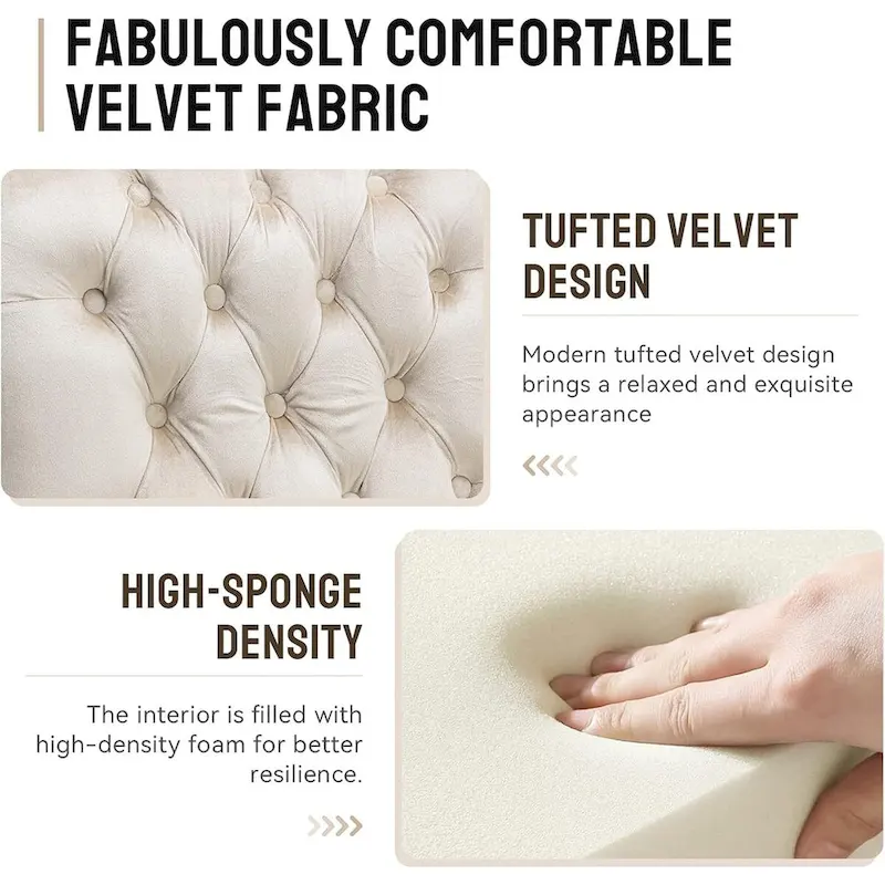 Velvet Armless Accent Chair, Button Tufted Slipper Chair, Side Chair, Lounge Chair