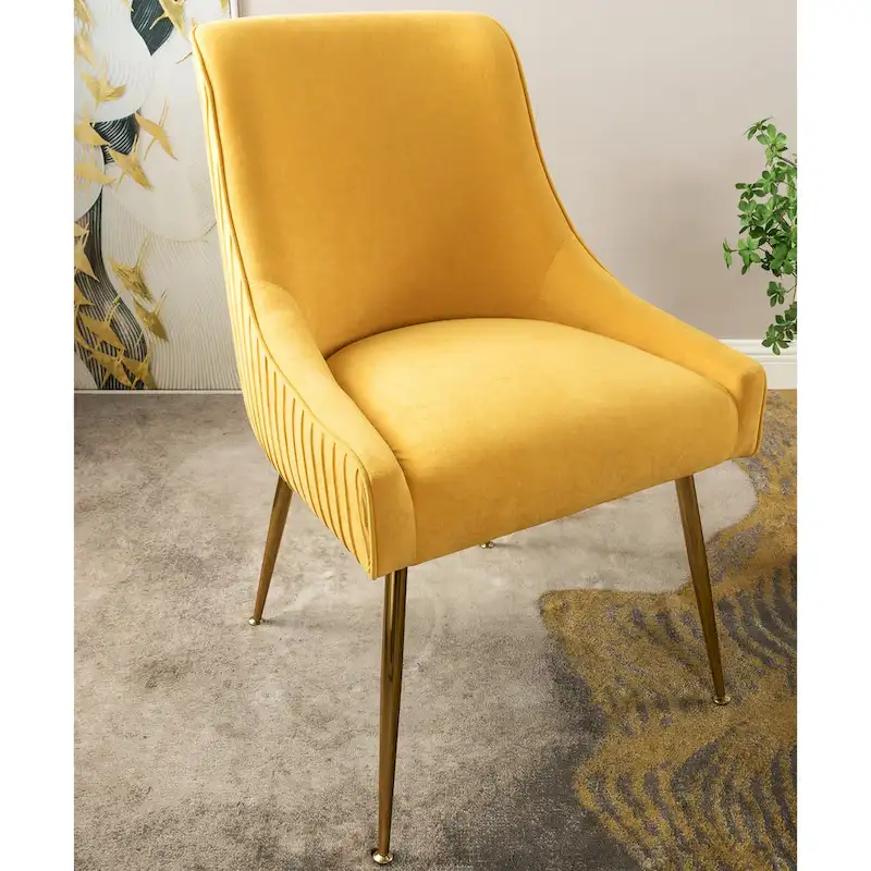 Mid Century Velvet Upholstered Dining Chair